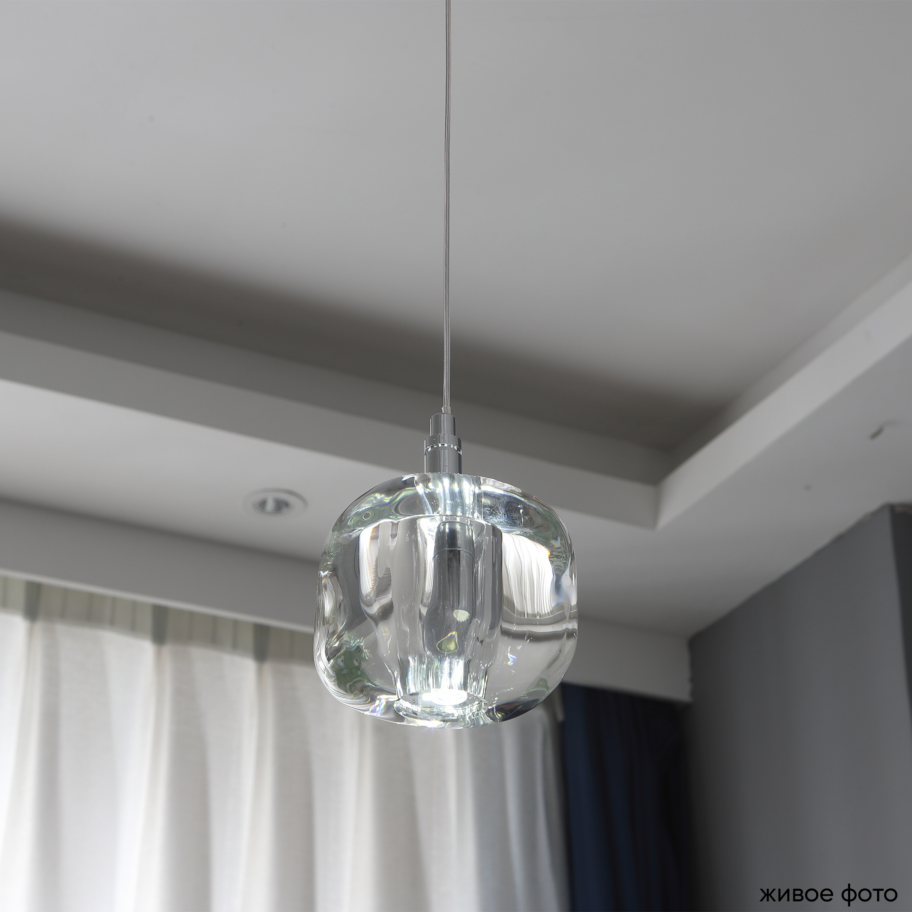 Светильник подвесной crystal lux box sp1 chrome/transparent