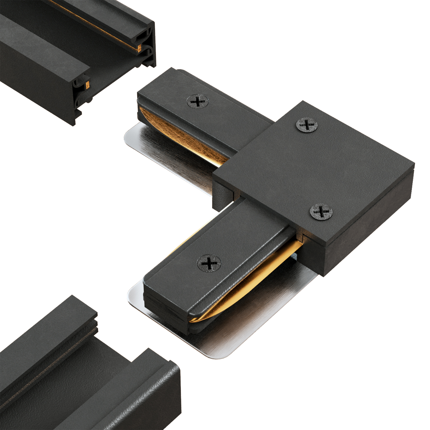 Соединитель l-образный (однофазный) crystal lux clt 0.211 07 bl