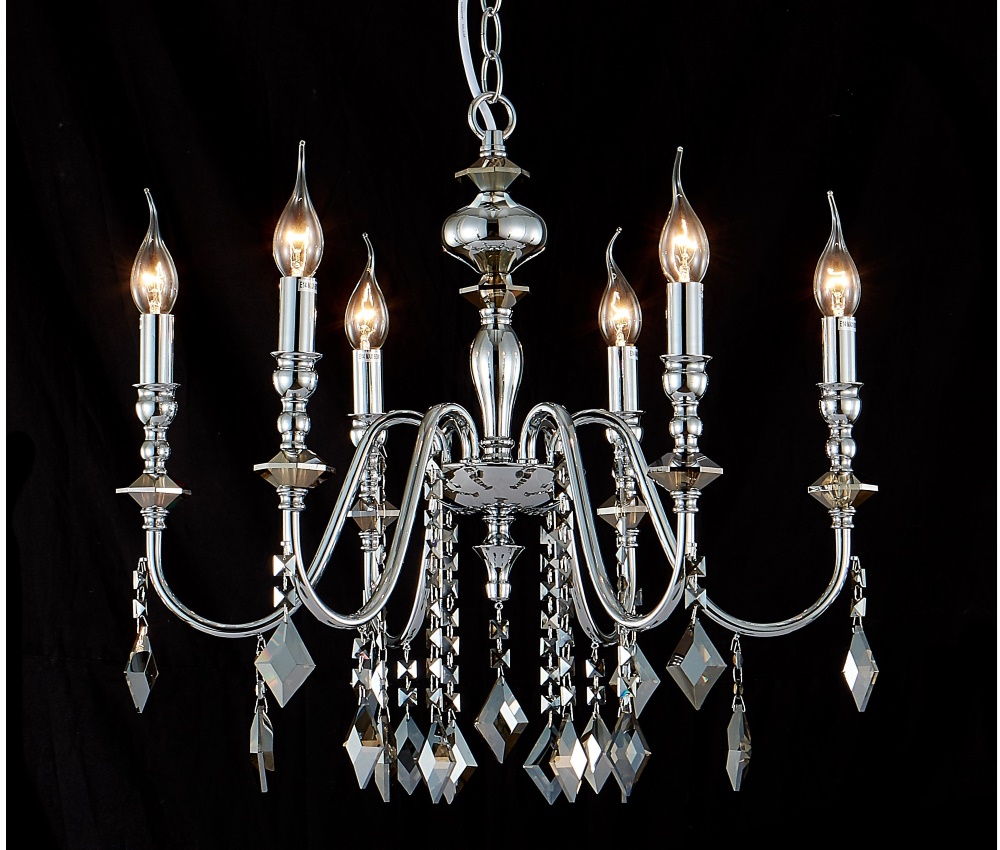 Люстра crystal lux mercedes sp6 chrome/smoke