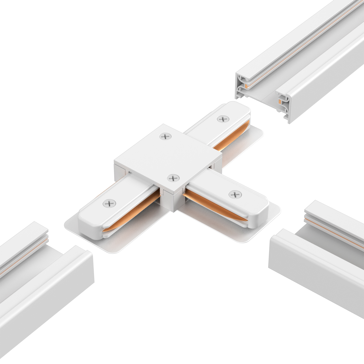 Соединитель t-образный (однофазный) crystal lux clt 0.211 08 wh