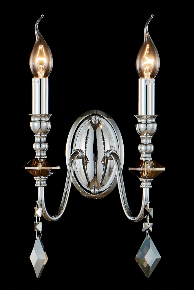 Бра crystal lux mercedes ap2 chrome/smoke